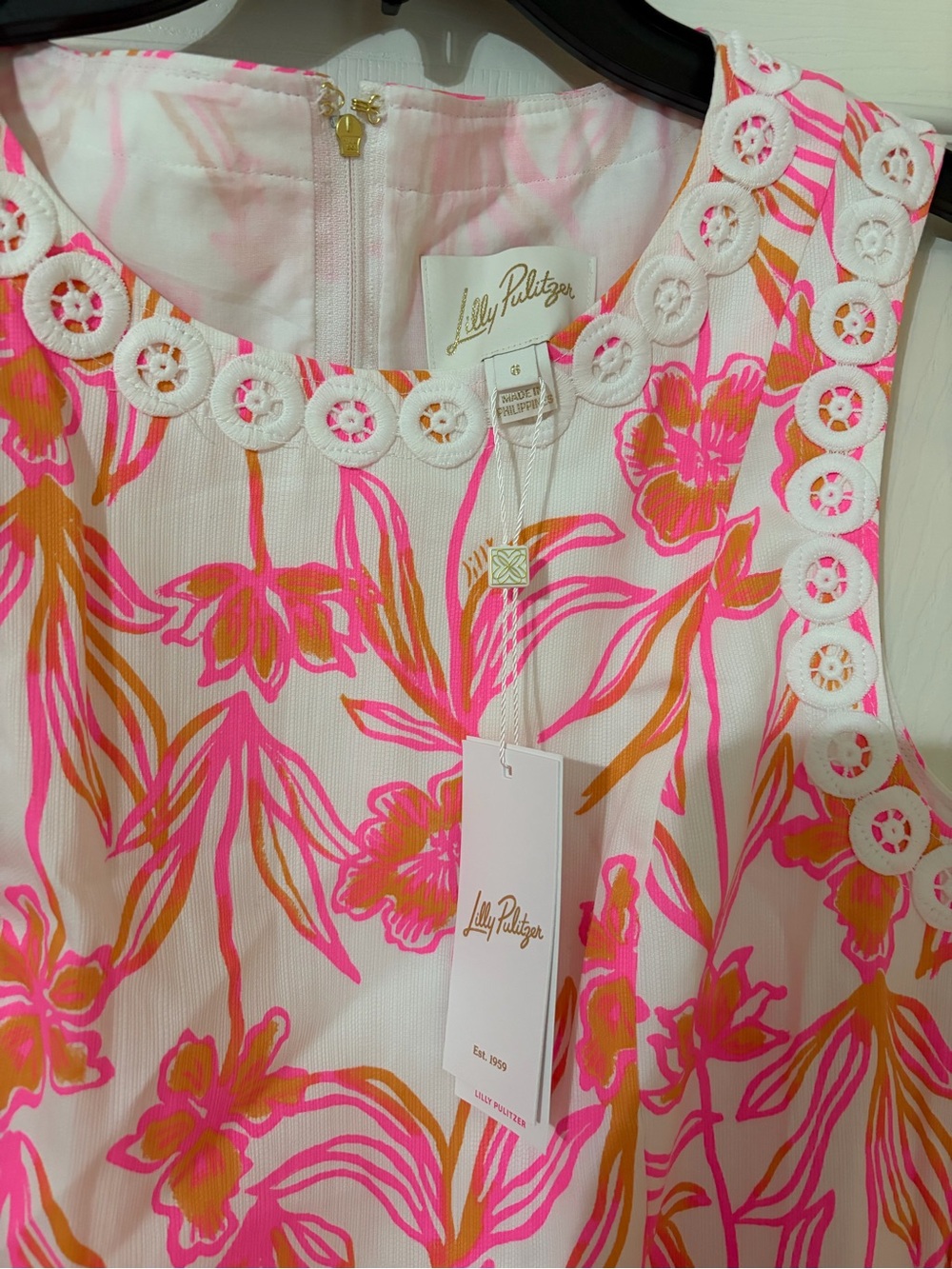 Lilly Pulitzer Pink and Orange Floral Sleeveless Shift Dress - Picture 3 of 7